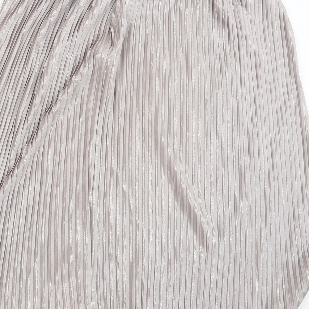 Zara Womens Beige   Pleated Skirt Size M