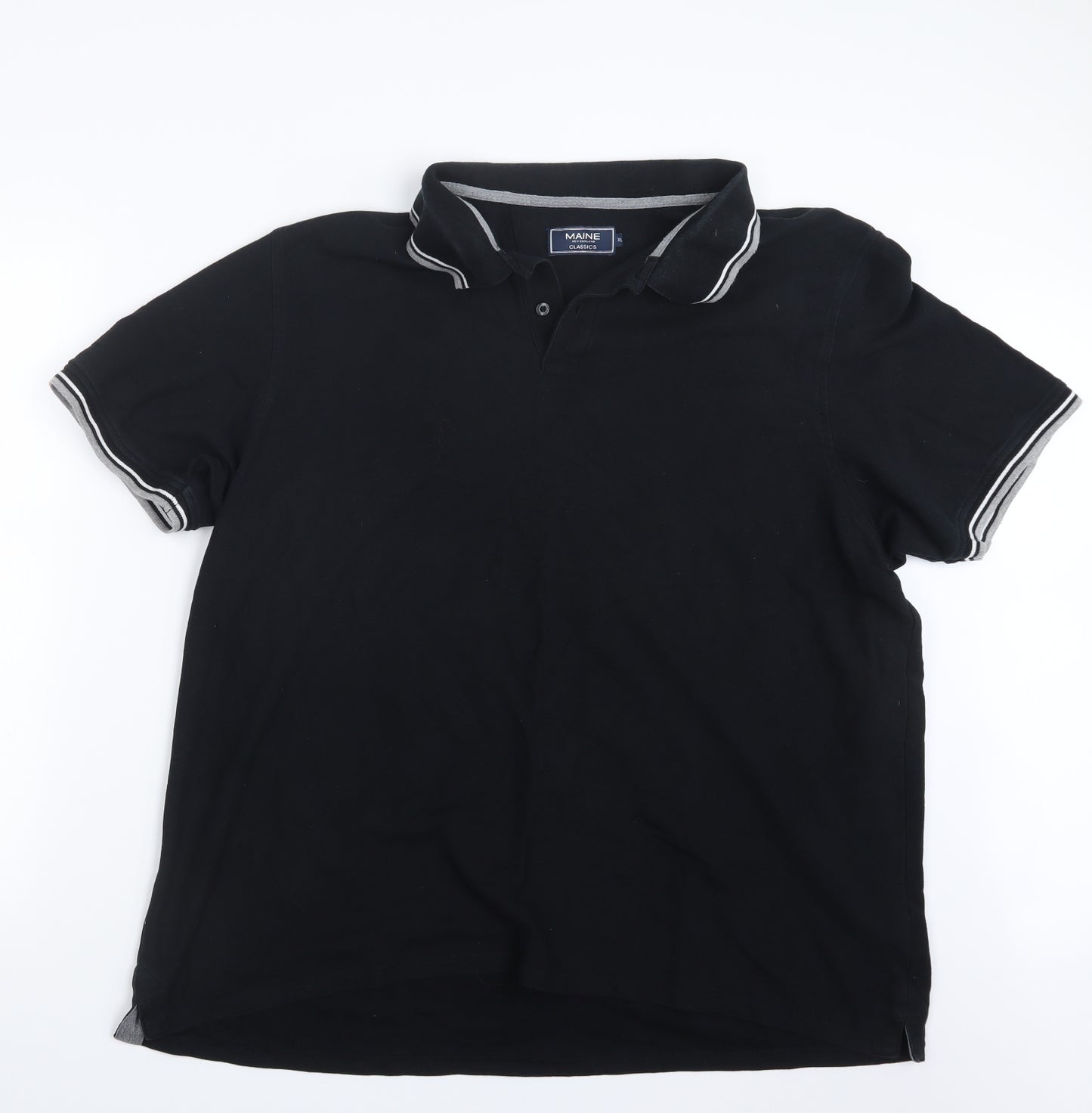 Maine Mens Black    Polo Size XL