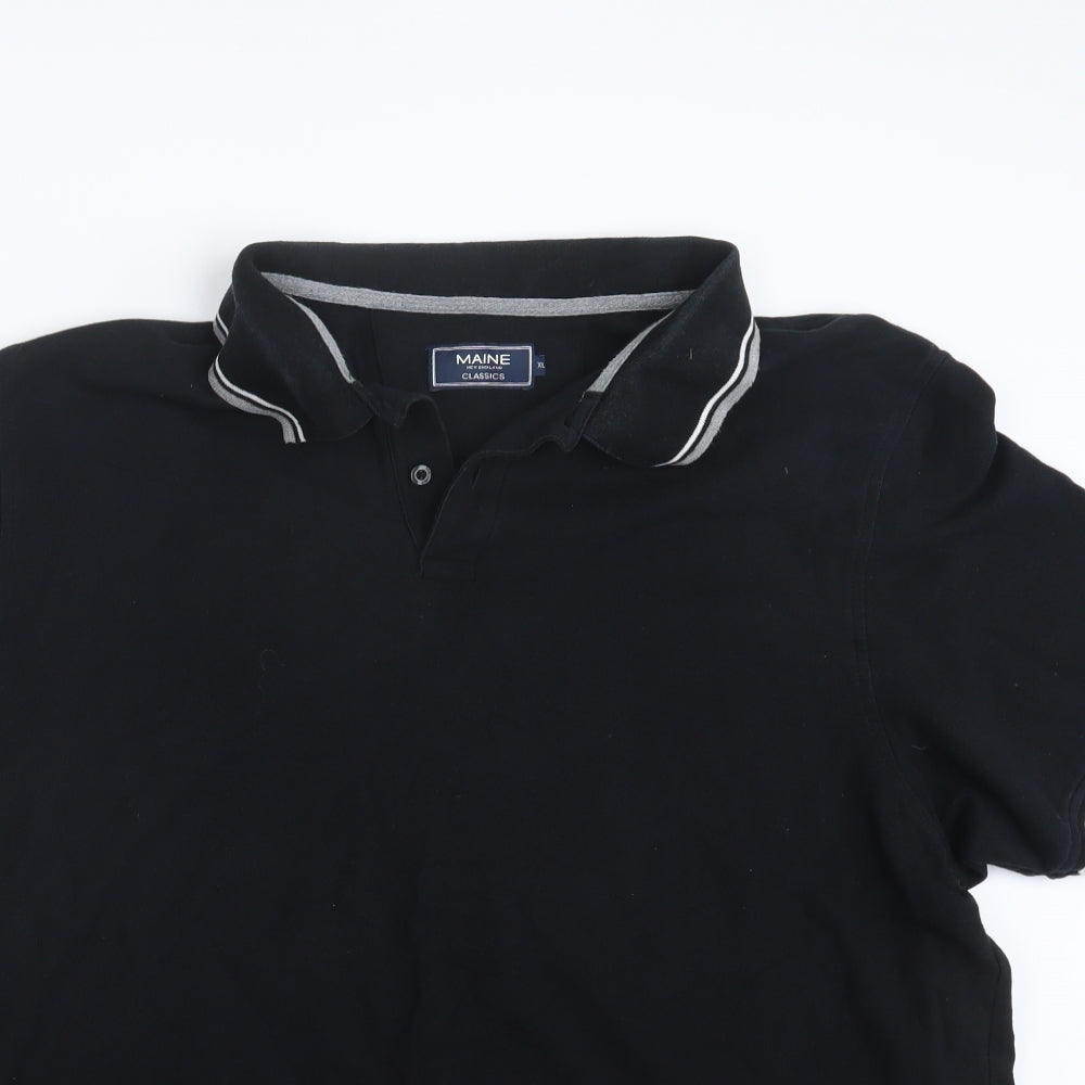 Maine Mens Black    Polo Size XL