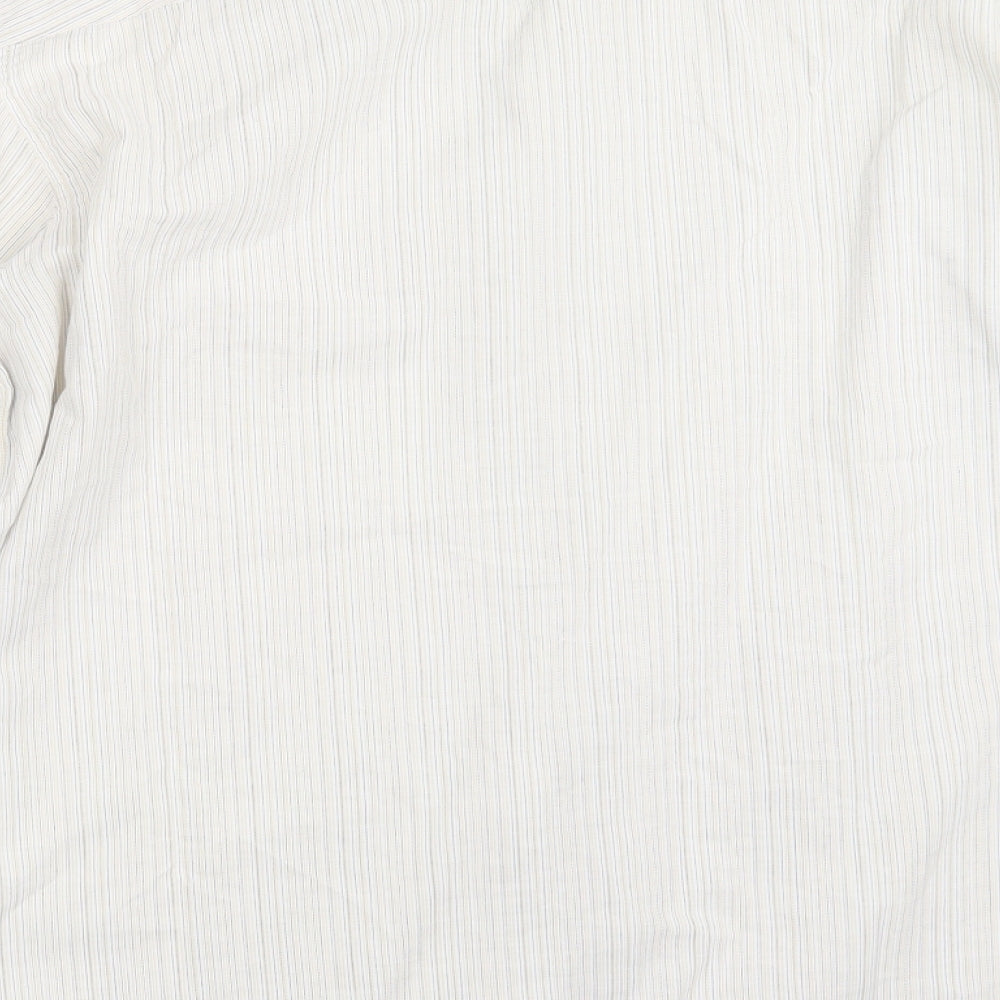 Autograph Mens Beige Striped   Button-Up Size L