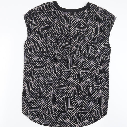Paraphrase Womens Black Geometric  Basic Blouse Size 14
