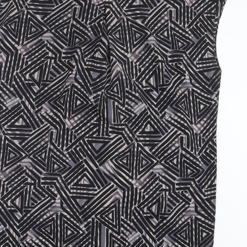 Paraphrase Womens Black Geometric  Basic Blouse Size 14
