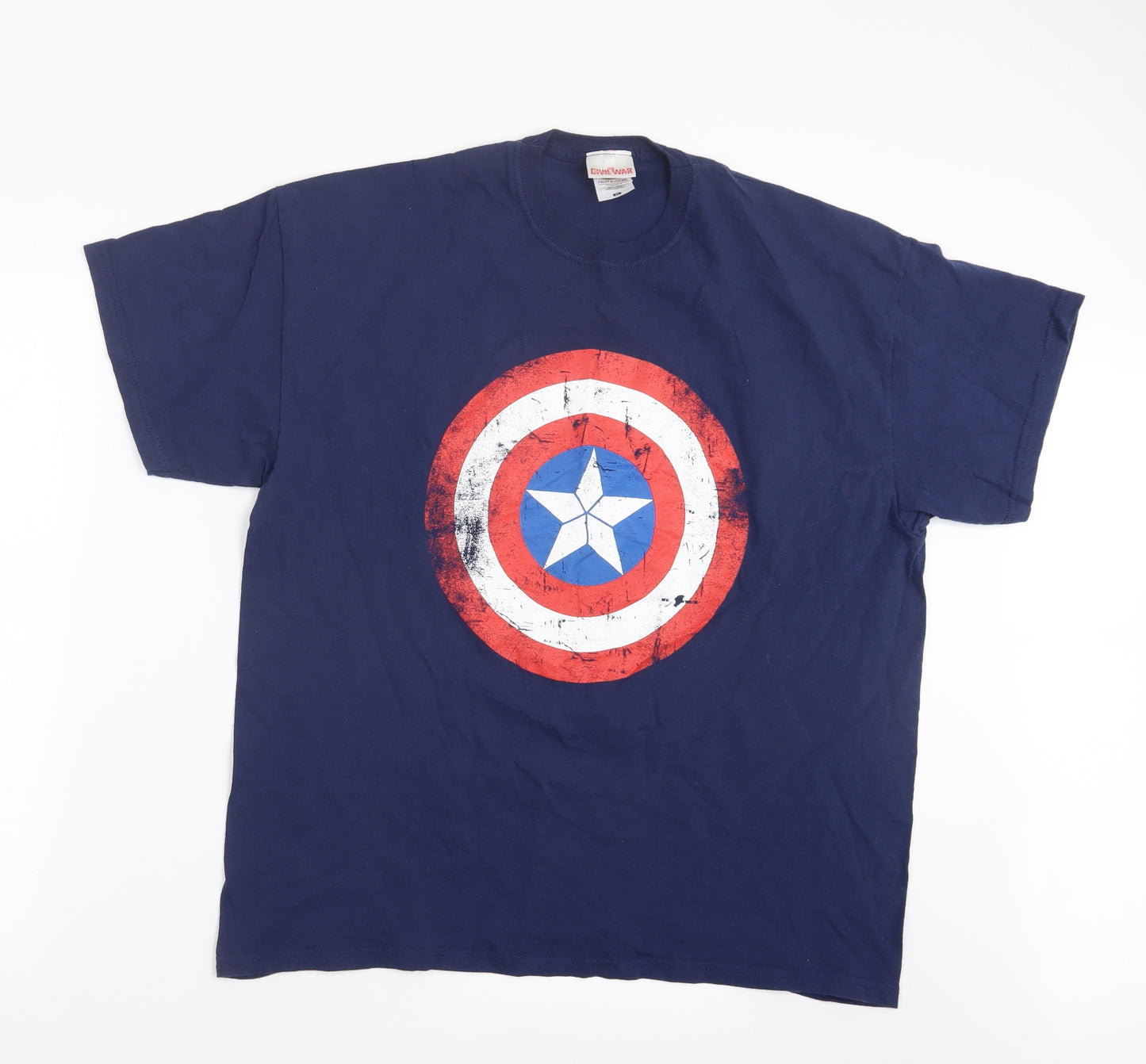 Fruit of the Loom Mens Blue    T-Shirt Size XL  - Captain America