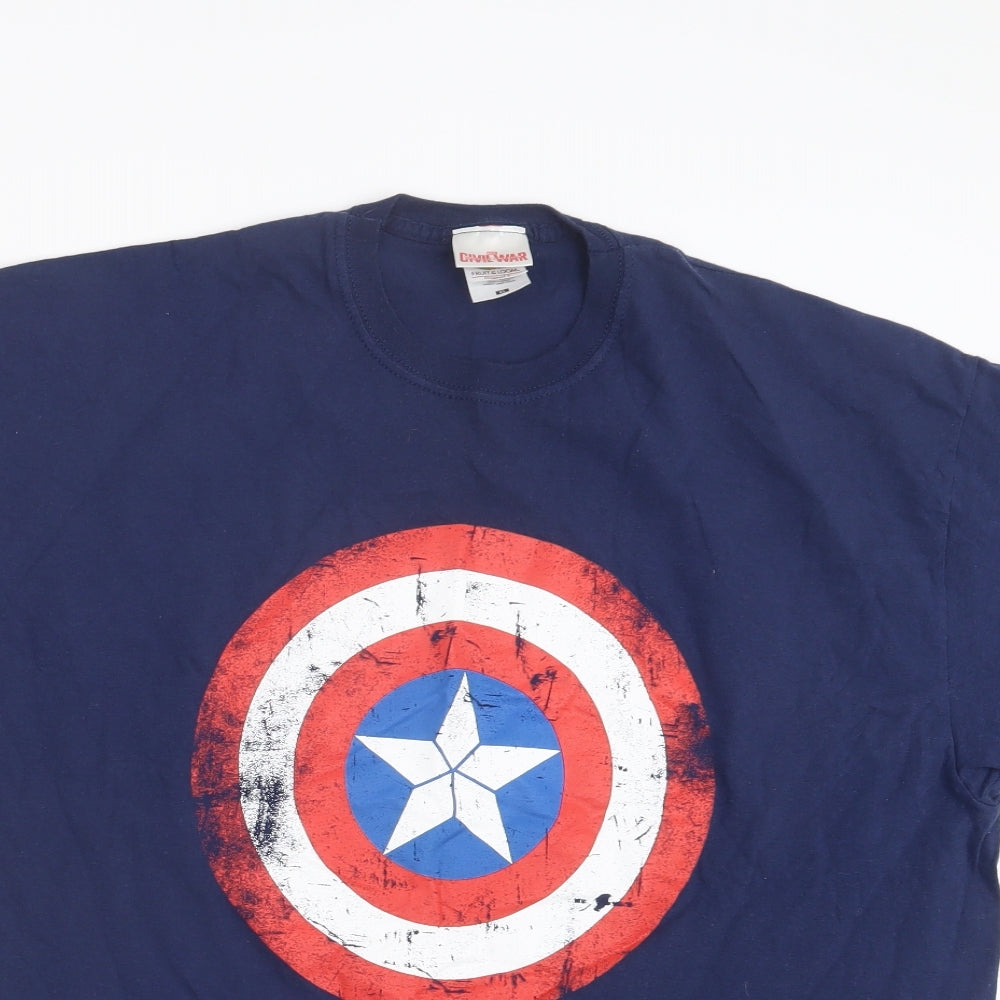 Fruit of the Loom Mens Blue    T-Shirt Size XL  - Captain America