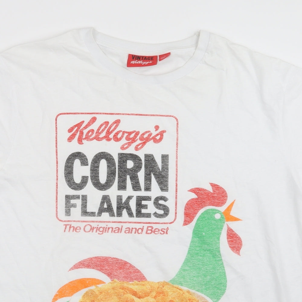 Primark Mens White    T-Shirt Size XL  - Corn Flakes