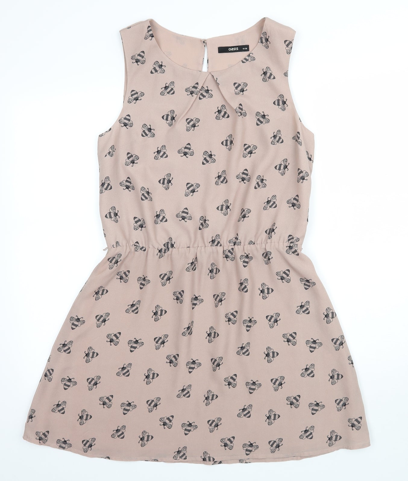 Oasis Womens Brown Geometric  Tank Dress  Size 10