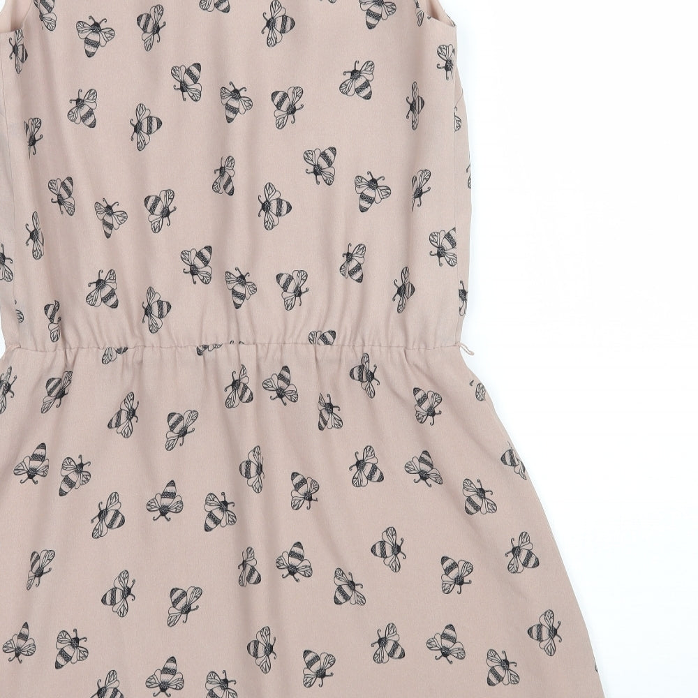Oasis Womens Brown Geometric  Tank Dress  Size 10