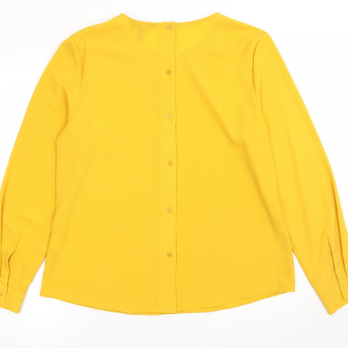 New Look Womens Yellow  Jersey Basic Blouse Size 14