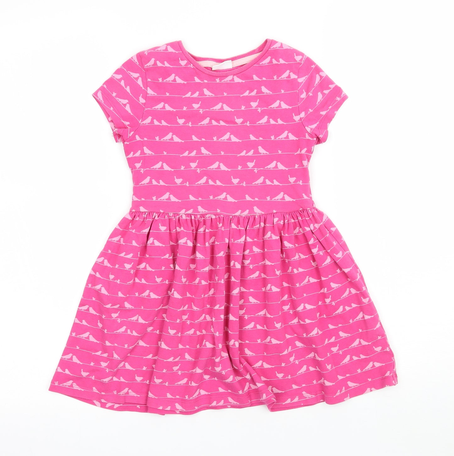 F&F Girls Pink Geometric  T-Shirt Dress  Size 4-5 Years