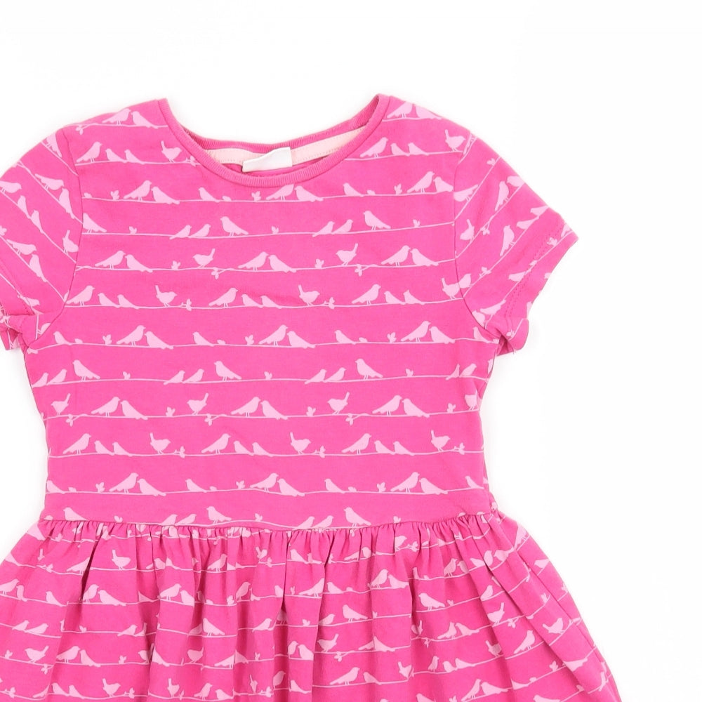 F&F Girls Pink Geometric  T-Shirt Dress  Size 4-5 Years