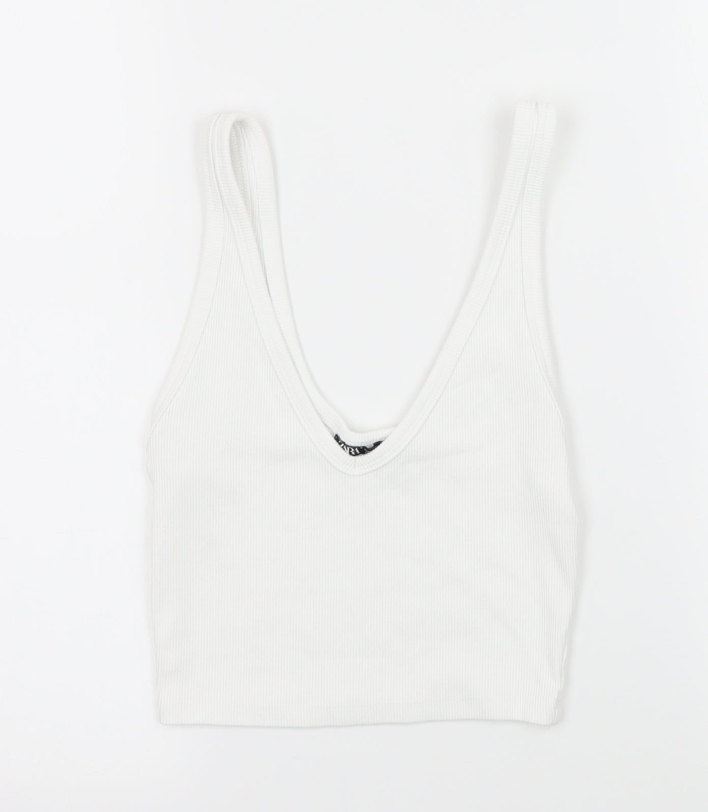 Zara Womens White  Jersey Basic T-Shirt Size 8
