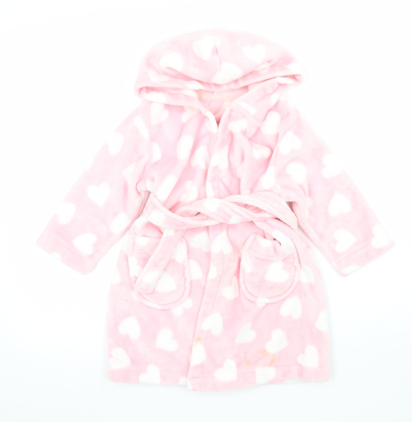 George Girls Pink Geometric Fleece Top Robe Size 2-3 Years