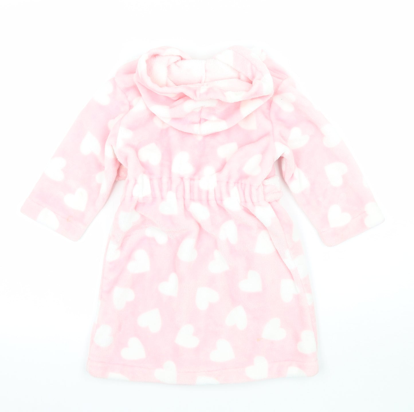 George Girls Pink Geometric Fleece Top Robe Size 2-3 Years
