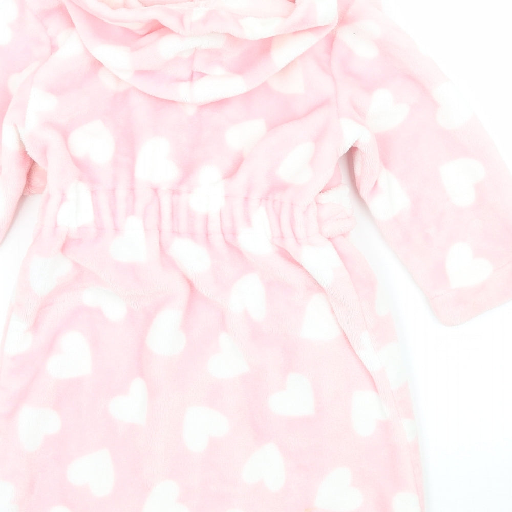 George Girls Pink Geometric Fleece Top Robe Size 2-3 Years