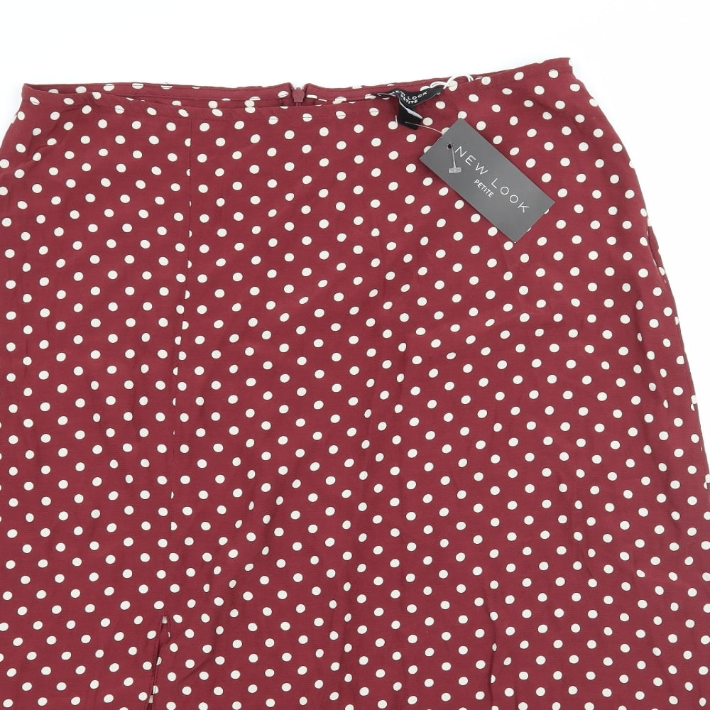 New Look Womens Red Polka Dot  Maxi Skirt Size 16