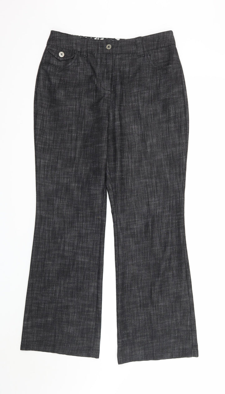 Per Una Womens Black Trousers Size 10 L28 in