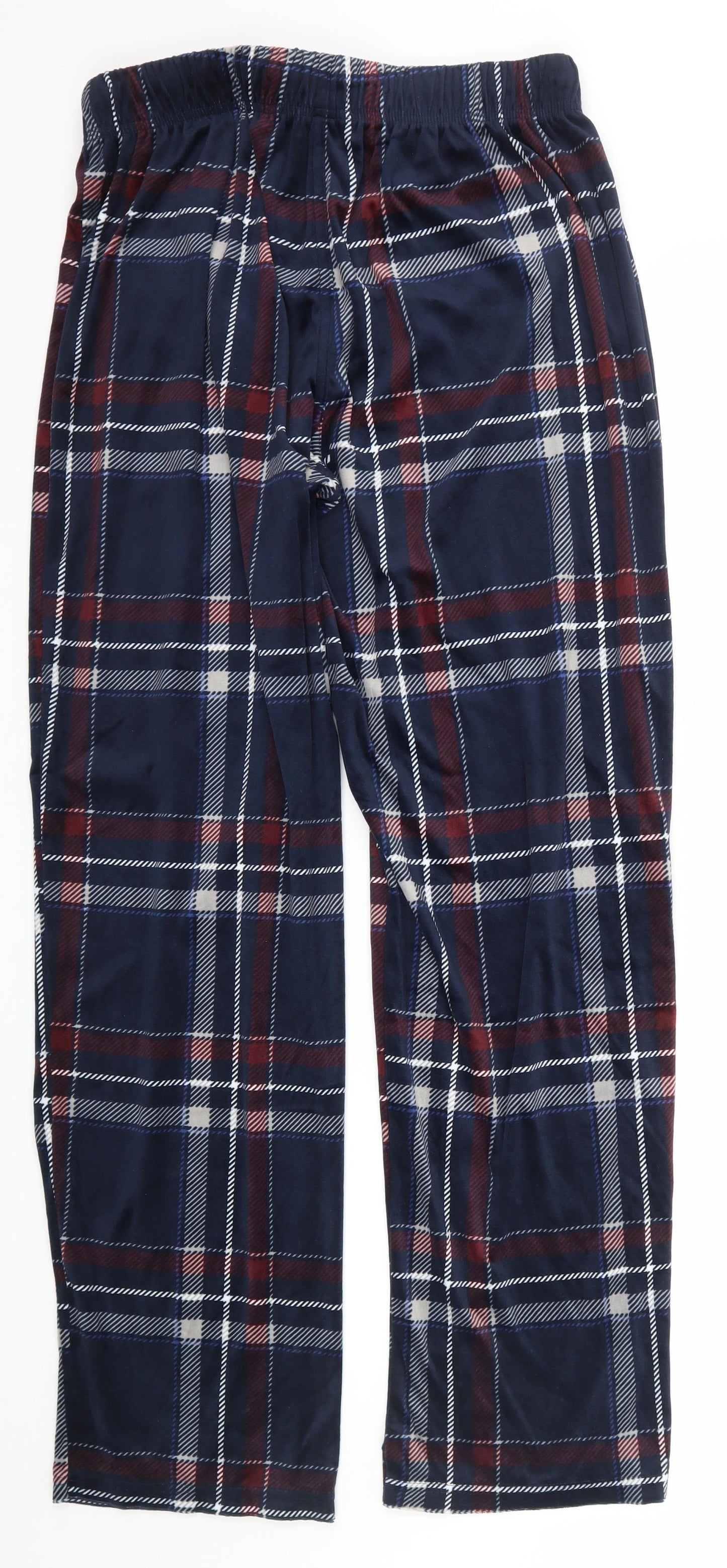 Matalan Mens Blue Check Fleece  Pyjama Pants Size M