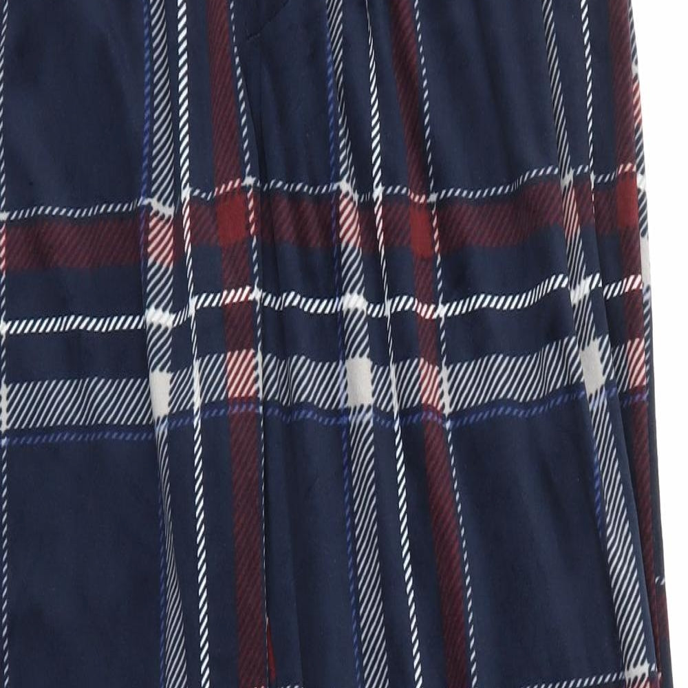 Matalan Mens Blue Check Fleece  Pyjama Pants Size M