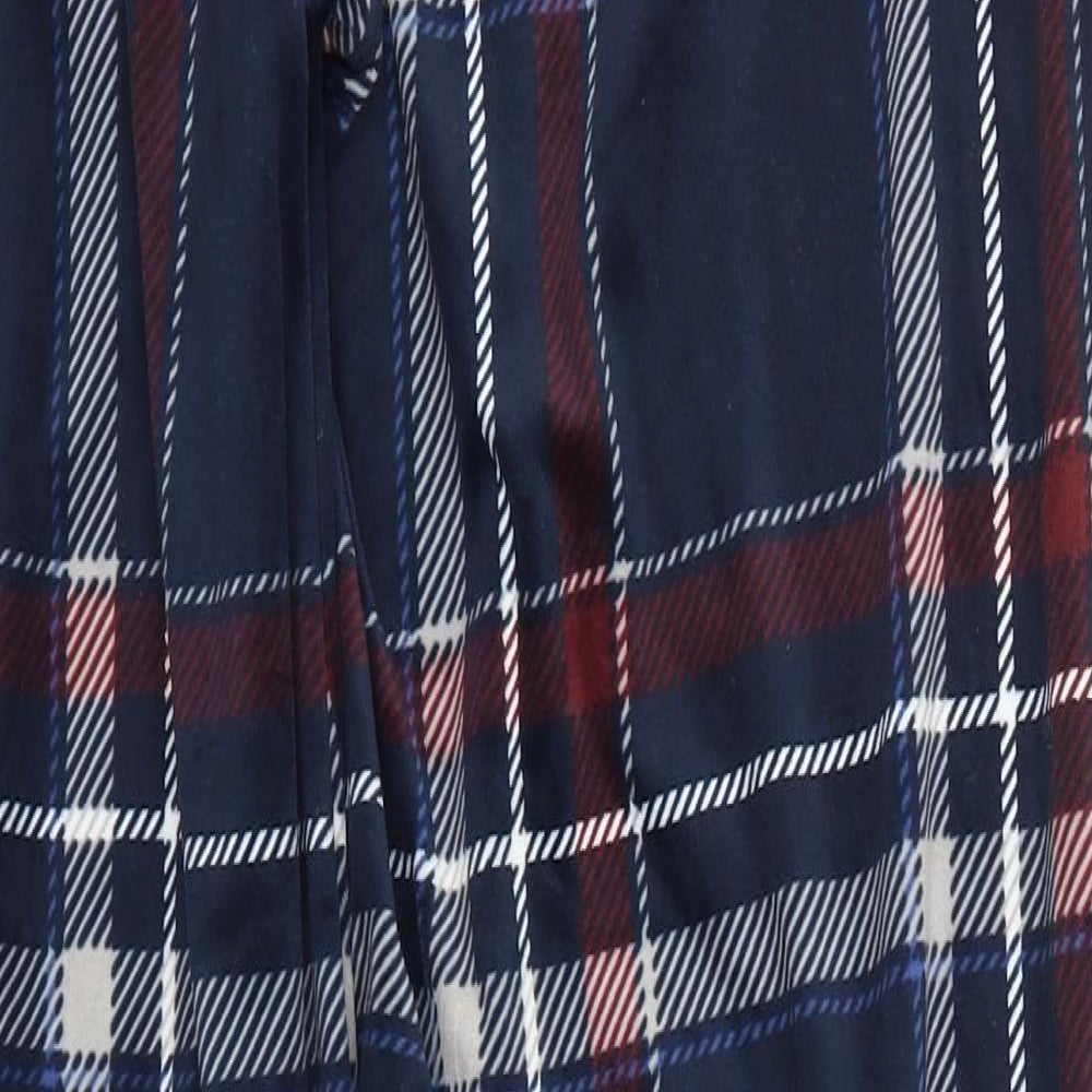 Matalan Mens Blue Check Fleece  Pyjama Pants Size M