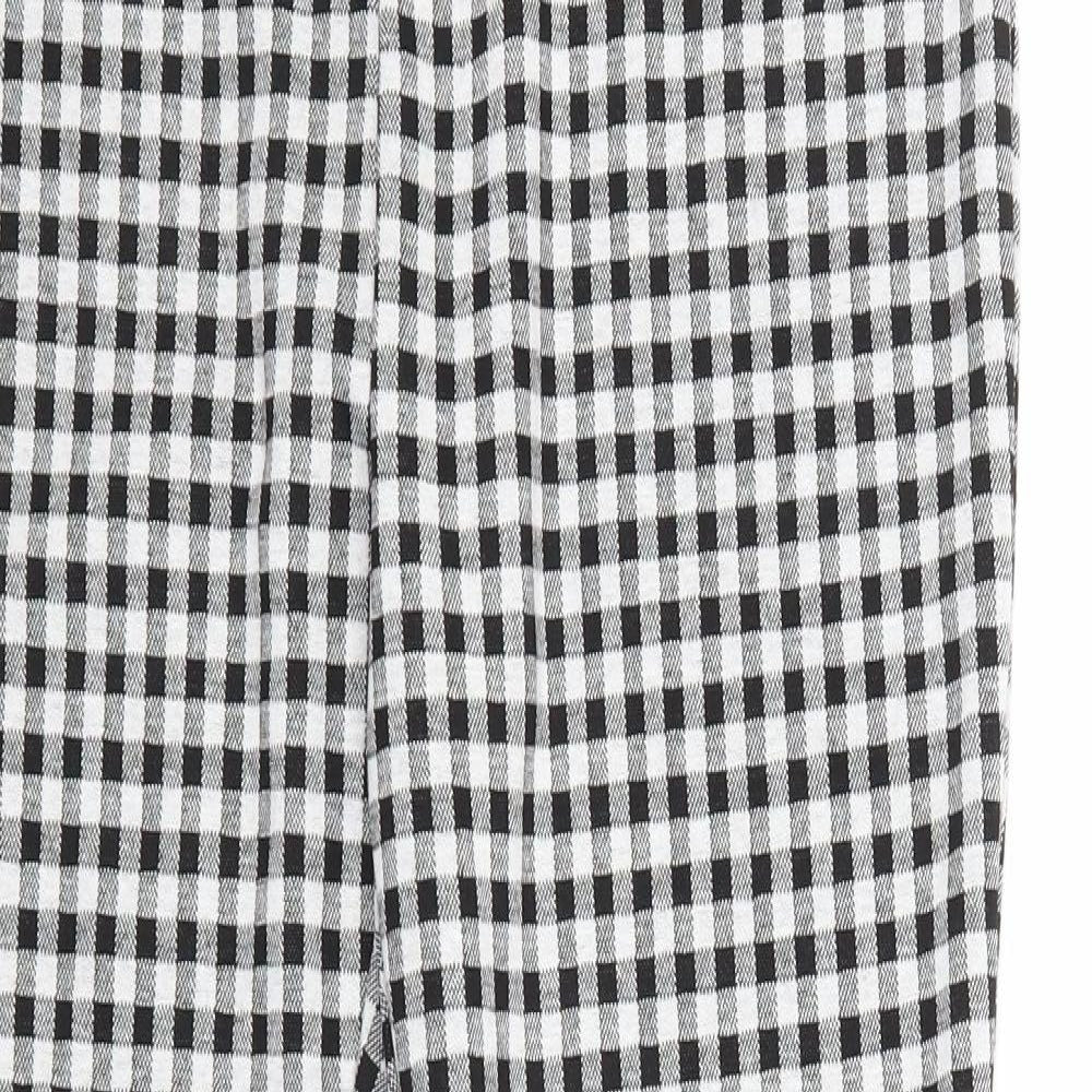 F&F Womens Black Check  Jegging Leggings Size 14 L29 in