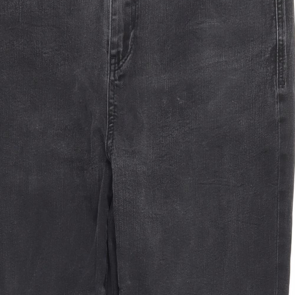 TU Womens Black  Denim Straight Jeans Size 10 L24 in - 3/4 leg