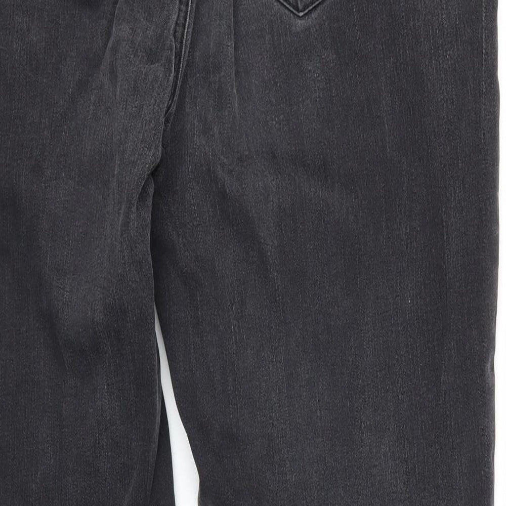 TU Womens Black  Denim Straight Jeans Size 10 L24 in - 3/4 leg