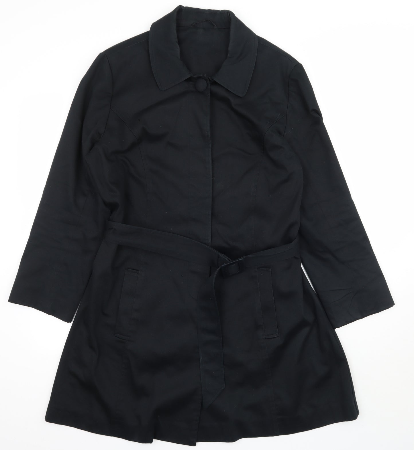 Dorothy Perkins Womens Black   Overcoat Coat Size 16