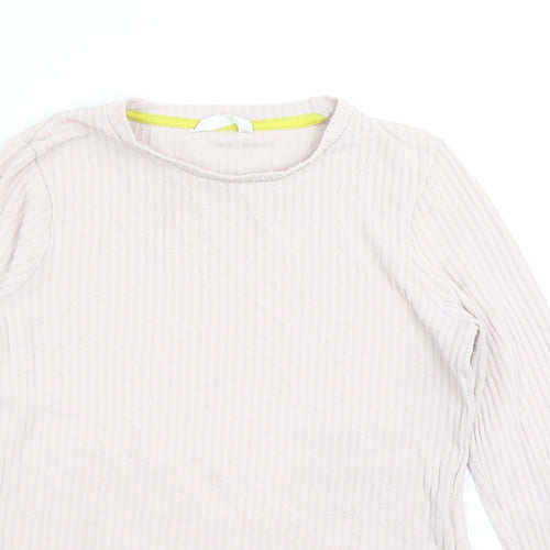 M&S Girls Pink   Basic T-Shirt Size 11-12 Years  - Lettuce Edging