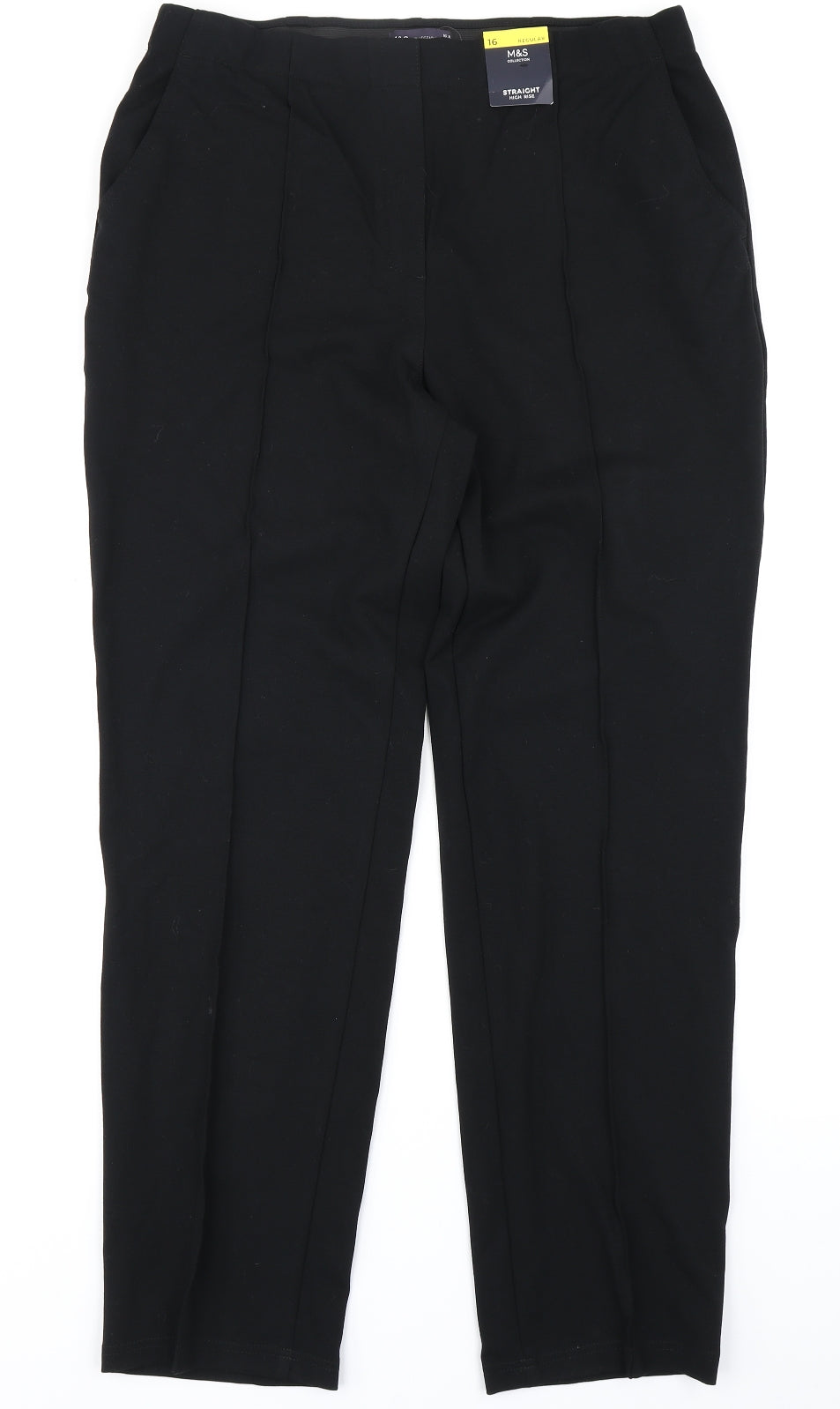 M&S Collection Womens Black   Trousers  Size 16 L28 in