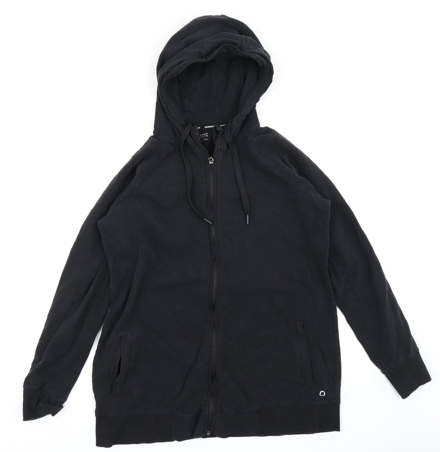 M&S Womens Black   Full Zip Hoodie Size 14