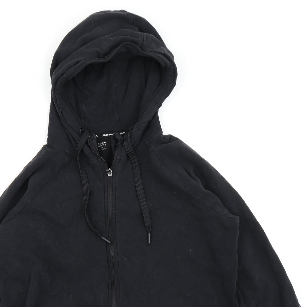 M&S Womens Black   Full Zip Hoodie Size 14