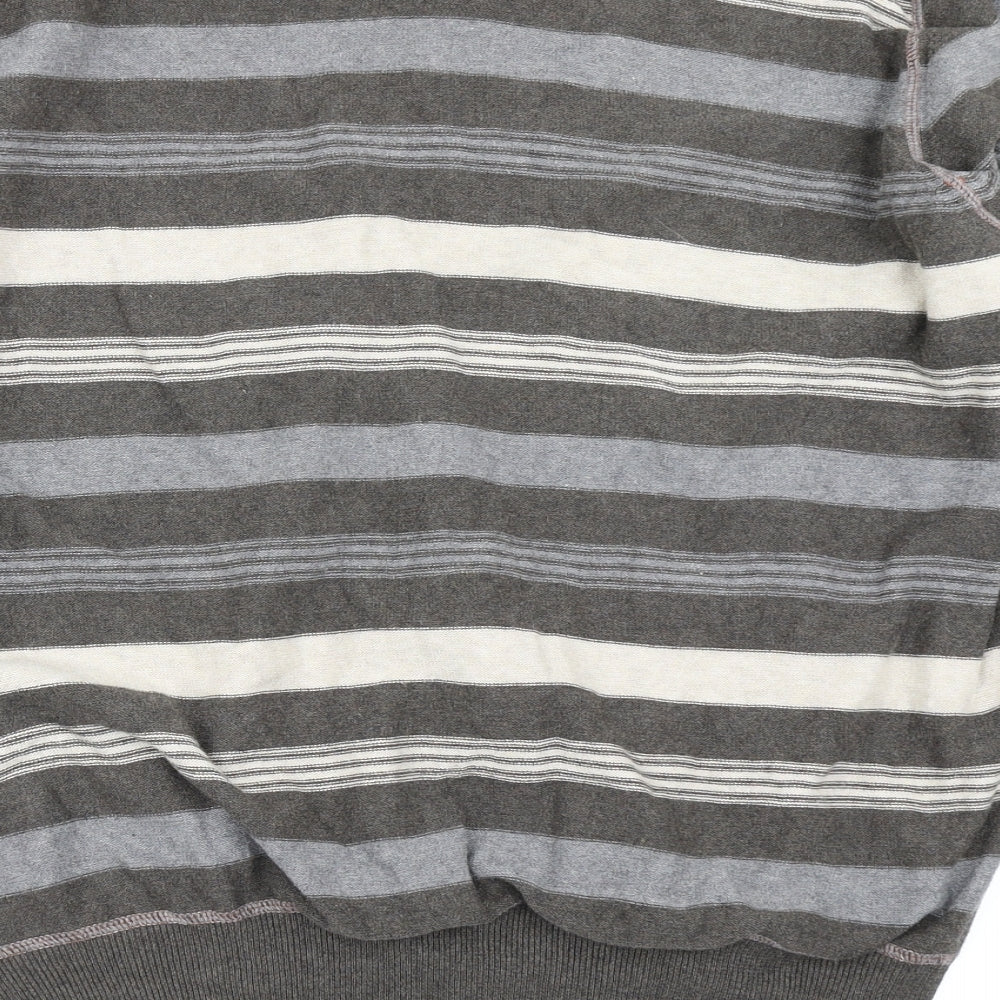 North Coast Mens Brown Striped Knit Pullover Jumper Size XL