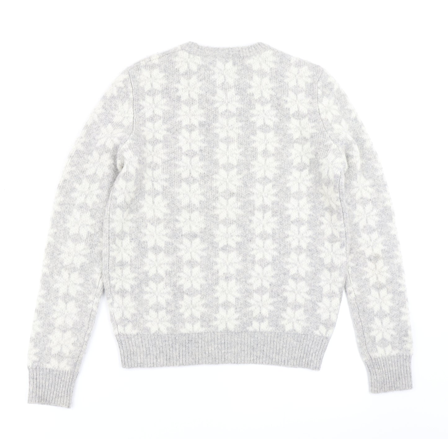 Jack Wills Womens Grey Floral Knit Pullover Jumper Size 8