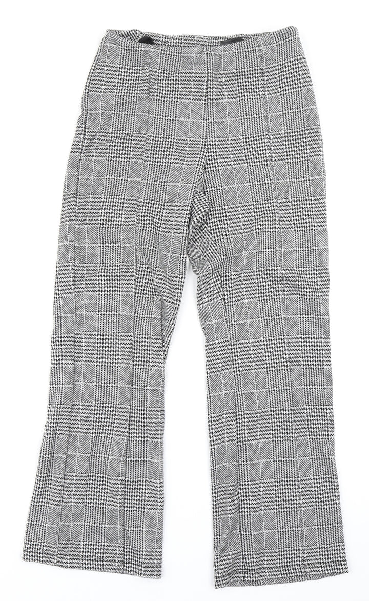 H&M Womens Black Plaid  Trousers  Size S L24 in
