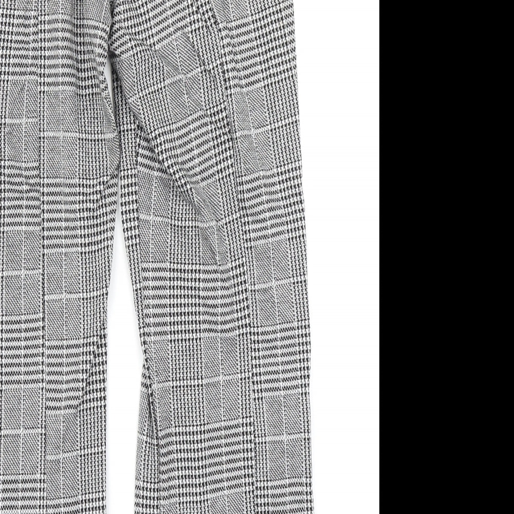 H&M Womens Black Plaid  Trousers  Size S L24 in