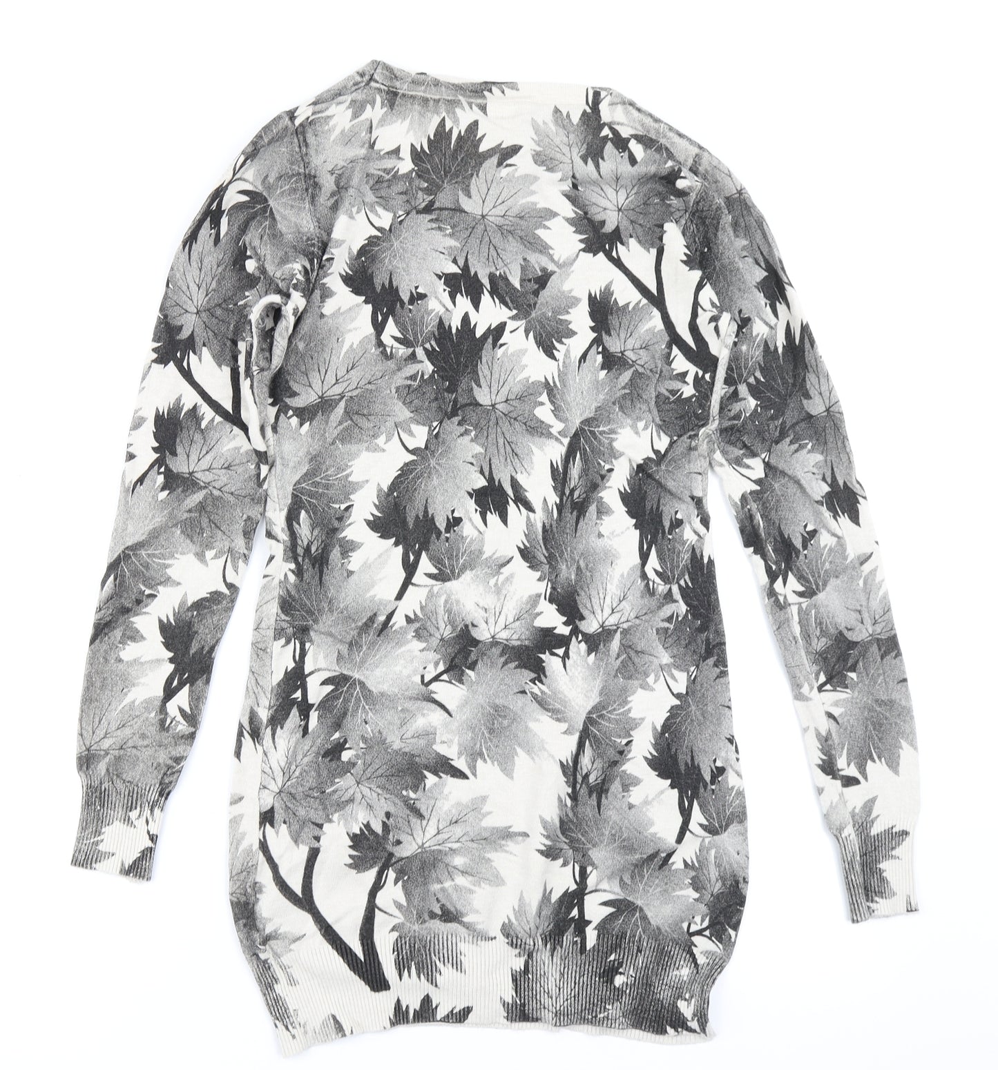 D&Z Fashion Womens Grey Floral Knit Jumper Dress  One Size