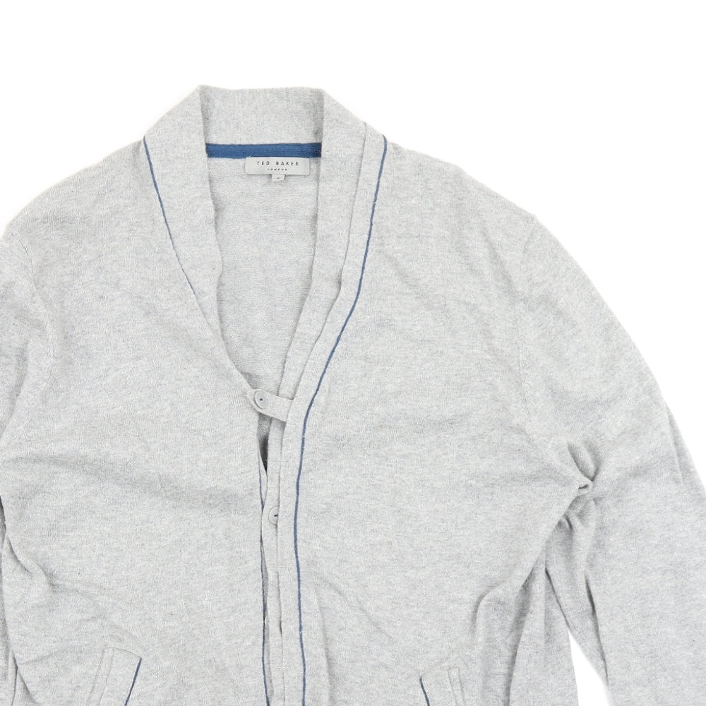 Ted Baker Mens Grey  Knit Cardigan Jumper Size M