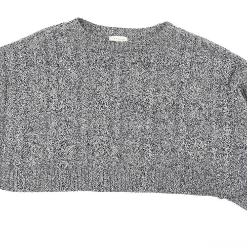 Topshop Womens Blue  Knit Pullover Jumper Size M  - Cropped