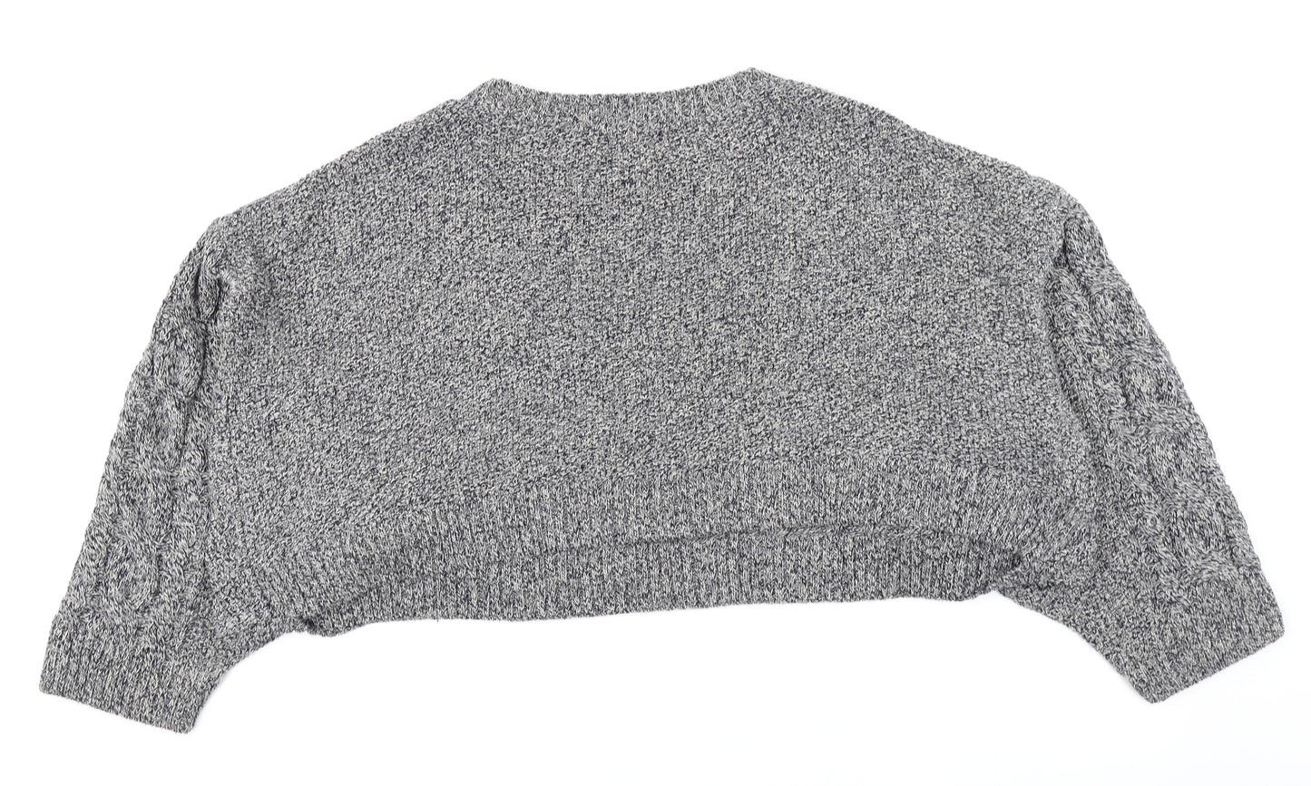 Topshop Womens Blue  Knit Pullover Jumper Size M  - Cropped