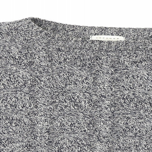 Topshop Womens Blue  Knit Pullover Jumper Size M  - Cropped
