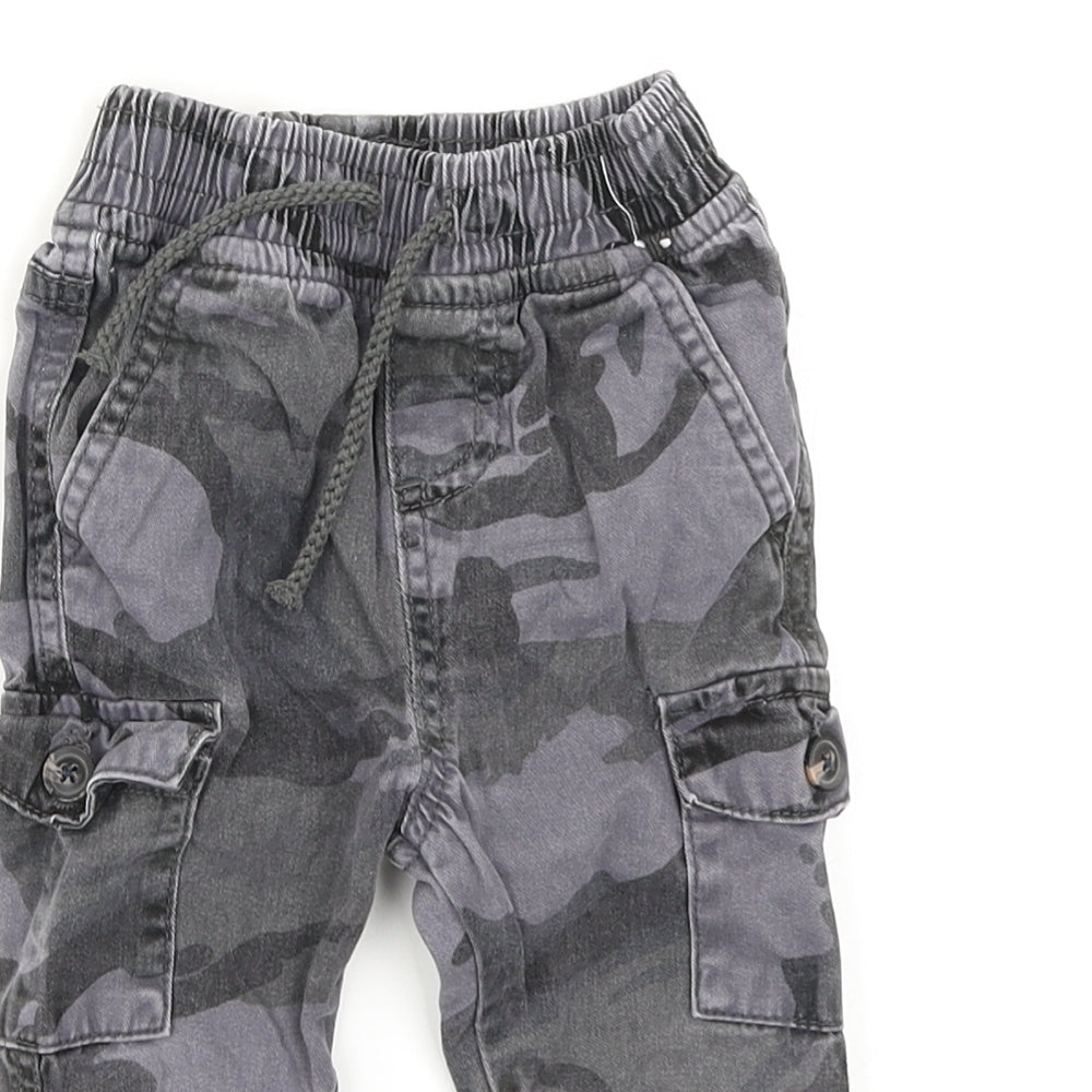 Denim CO Boys Blue Camouflage  Cargo Trousers Size 12-18 Months