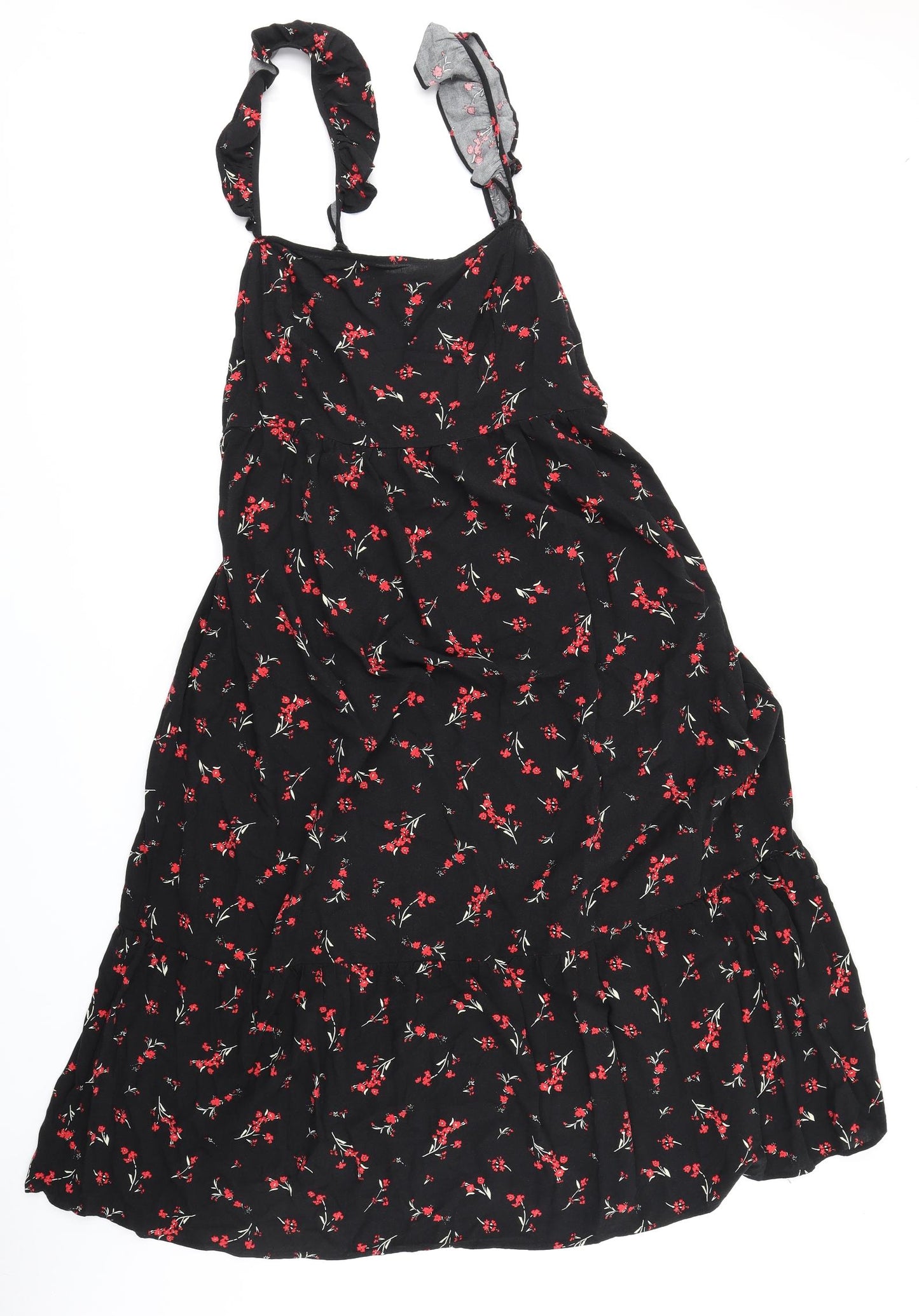 New Look Womens Black Floral  A-Line  Size 16