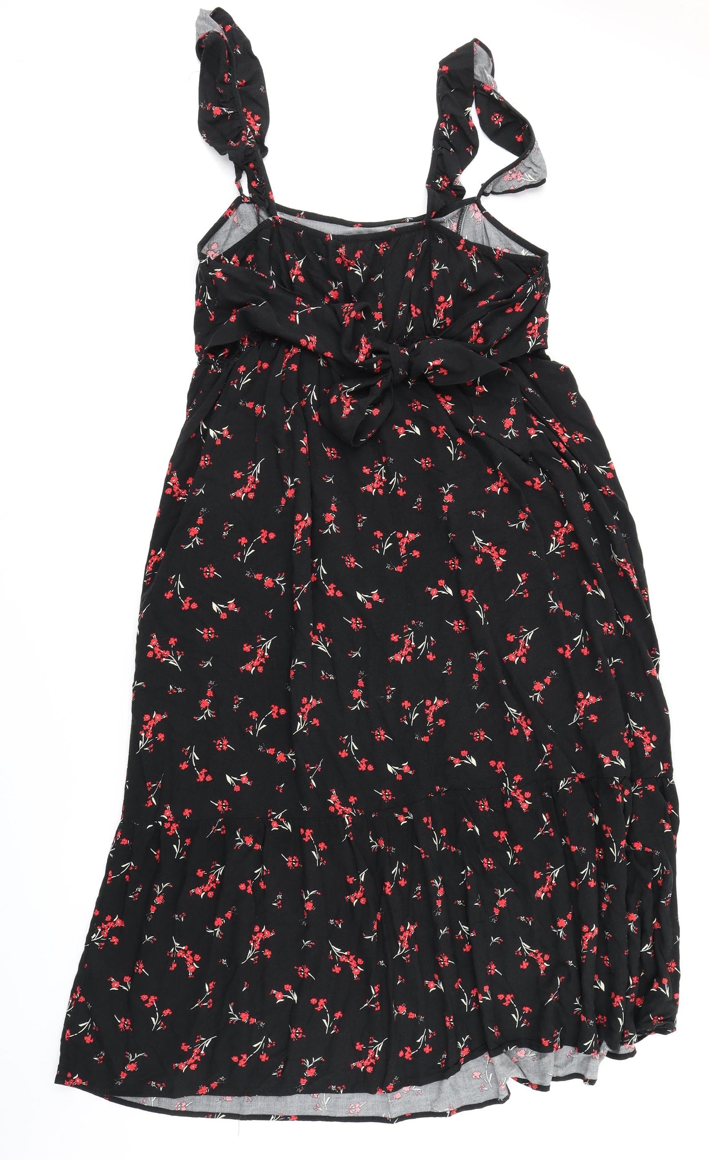 New Look Womens Black Floral  A-Line  Size 16