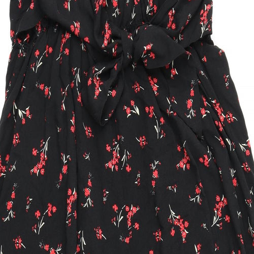 New Look Womens Black Floral  A-Line  Size 16