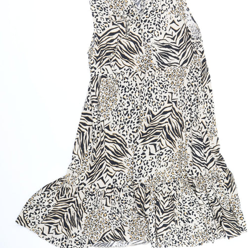 New Look Womens Beige Animal Print  Sheath  Size 14