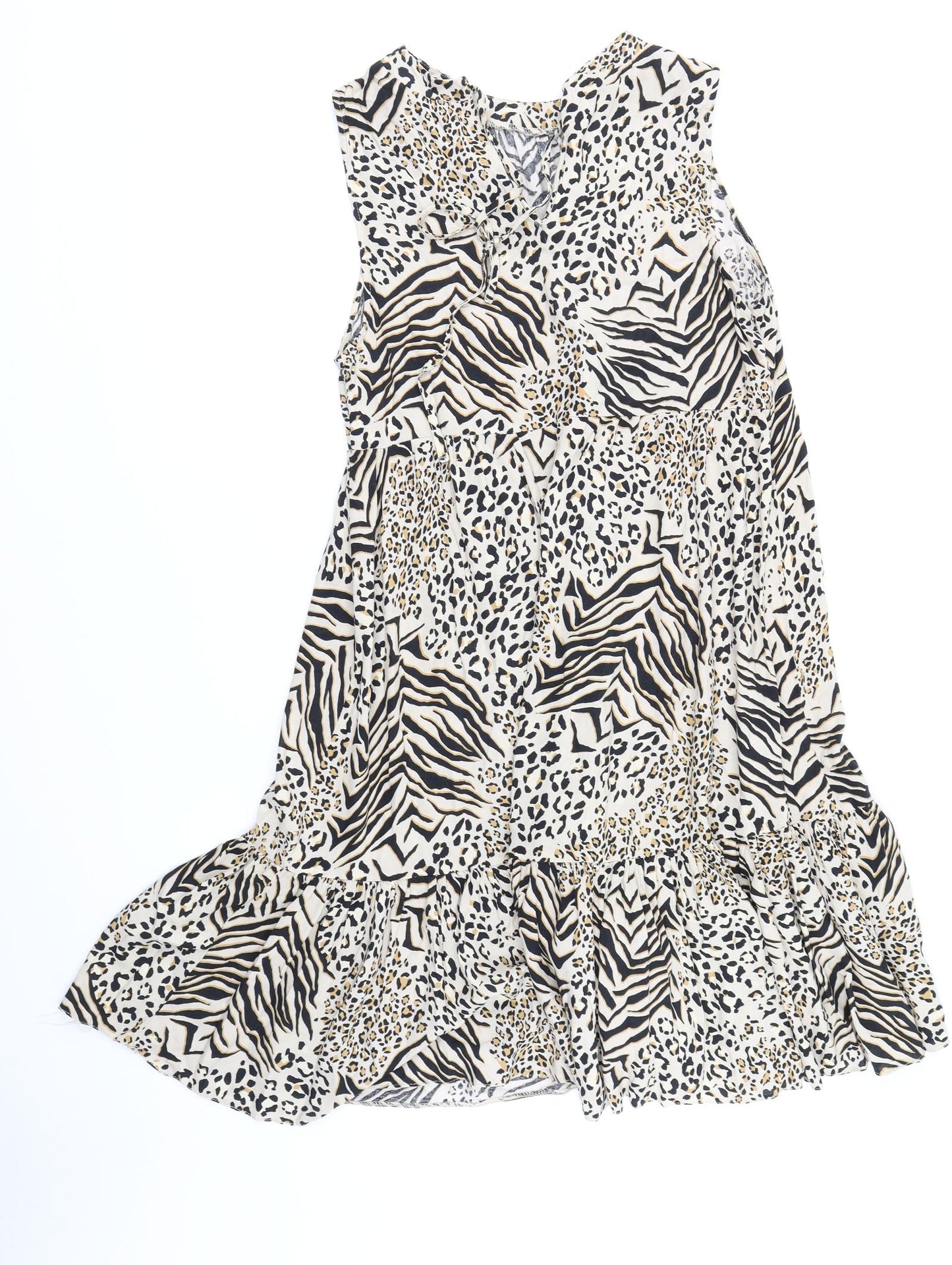 New Look Womens Beige Animal Print  Sheath  Size 14