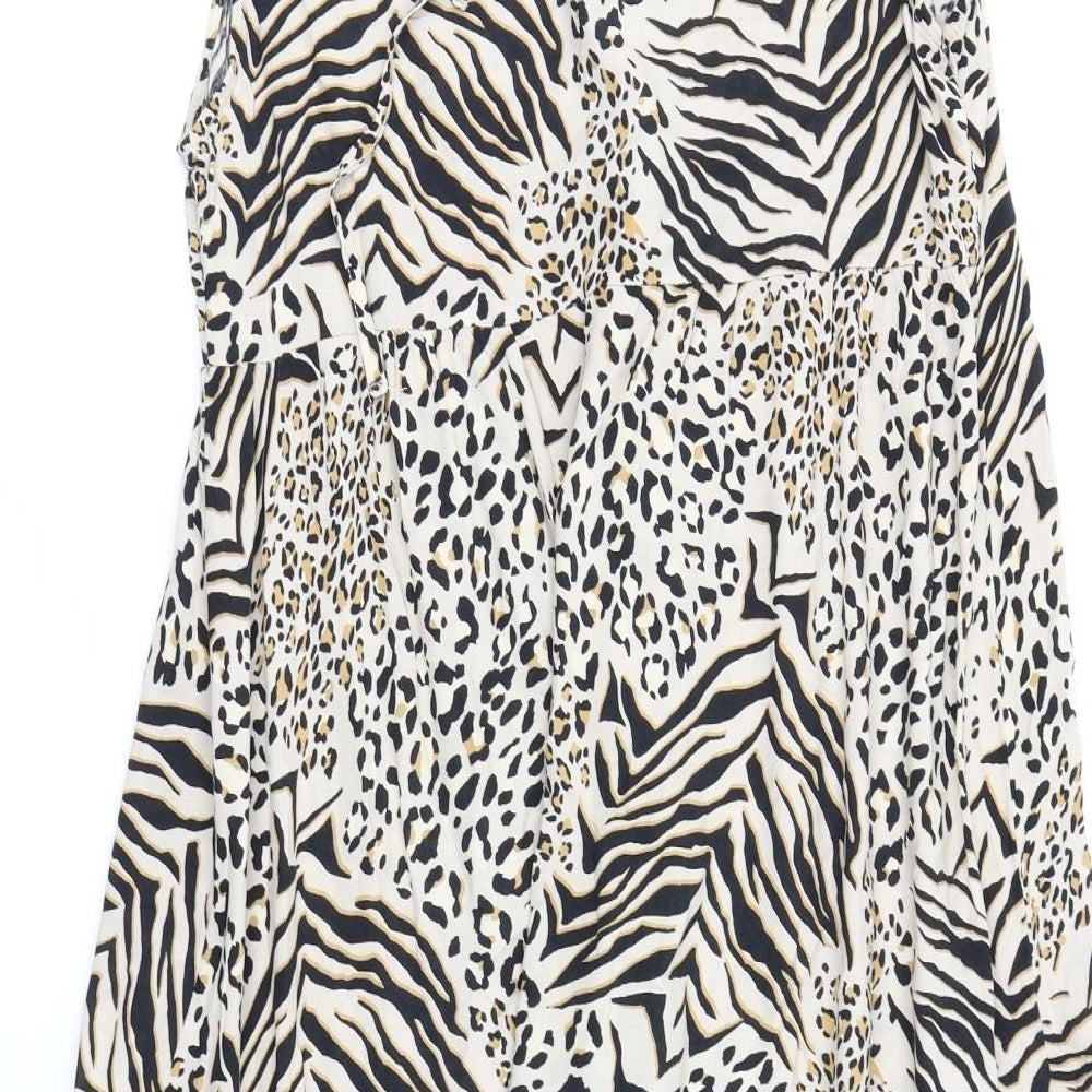 New Look Womens Beige Animal Print  Sheath  Size 14