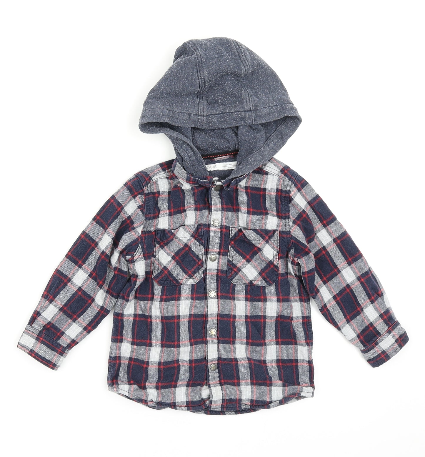 NEXT Boys Blue Plaid  Shirt Jacket Jacket Size 18-24 Months