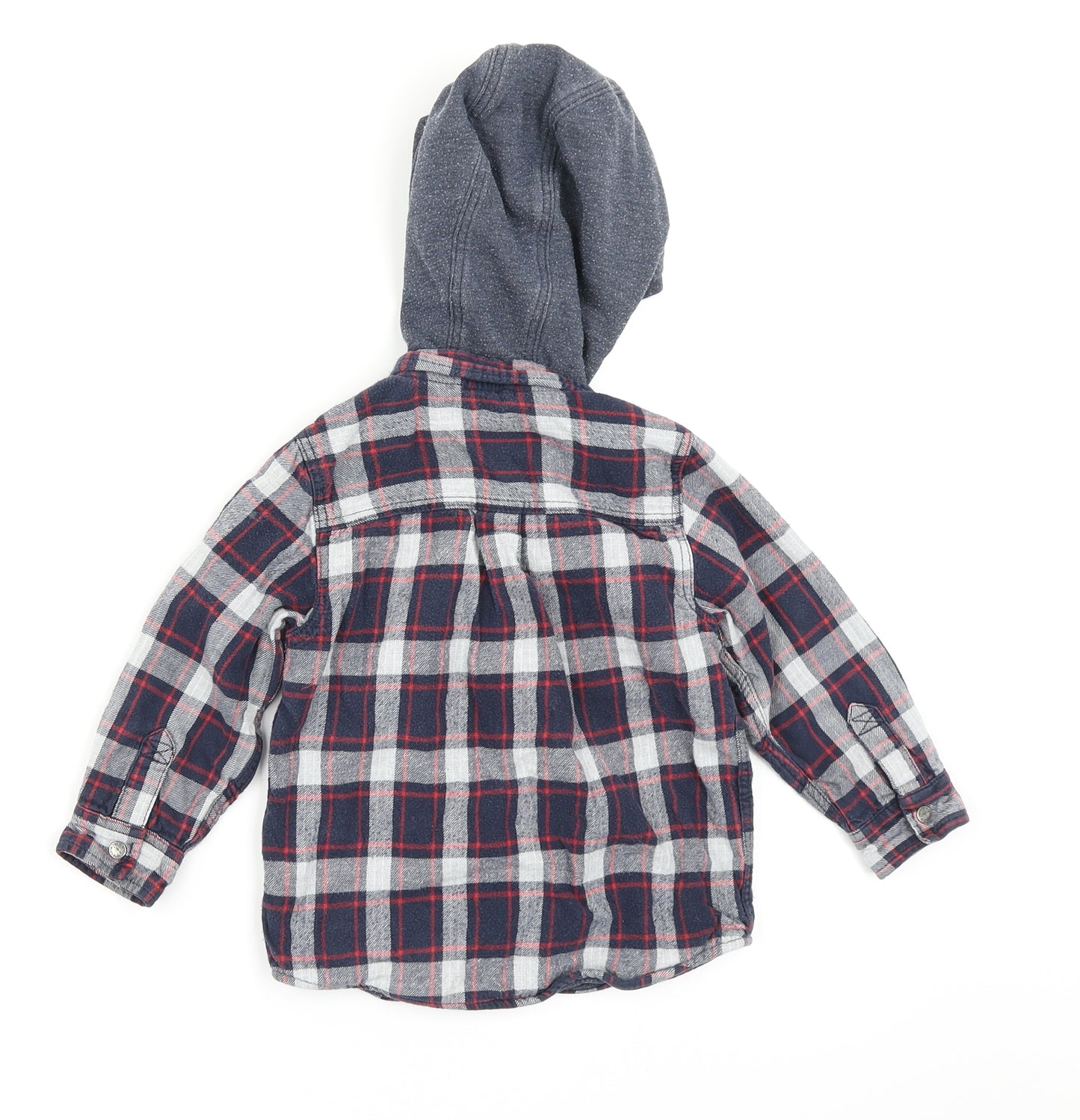 NEXT Boys Blue Plaid  Shirt Jacket Jacket Size 18-24 Months