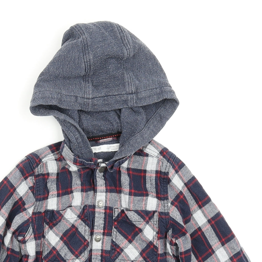 NEXT Boys Blue Plaid  Shirt Jacket Jacket Size 18-24 Months